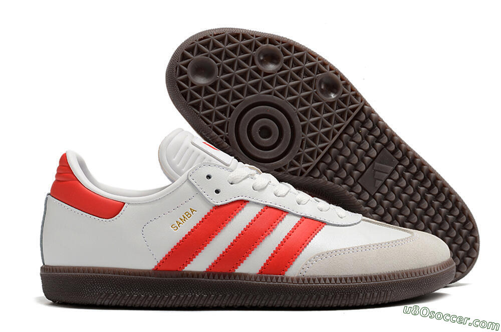 Adidas Samba Messi Indoor TF Artificial Turf Soccer Shoes - Grey/White/Red 1