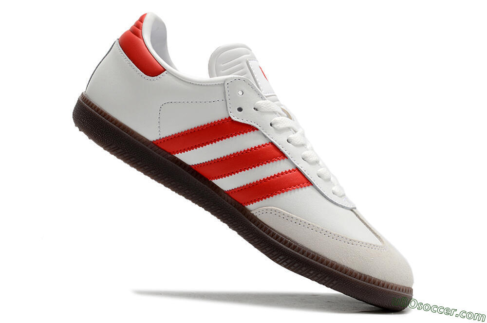 Adidas Samba Messi Indoor TF Artificial Turf Soccer Shoes - Grey/White/Red 4