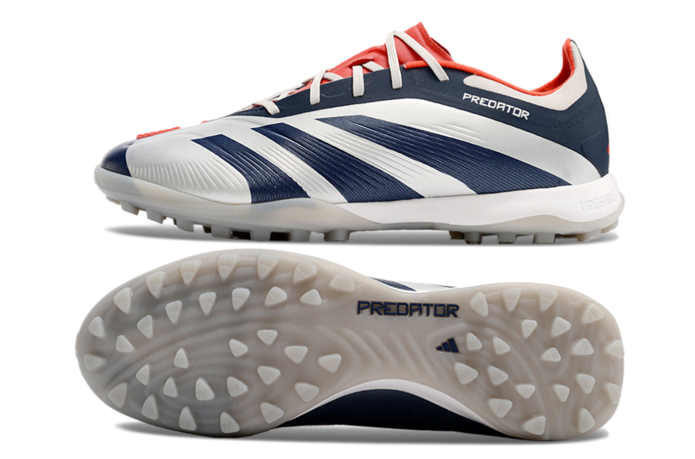 Adidas Predator 24 Elite TF Artificial Turf Soccer Shoes - White/Blue/Red 0