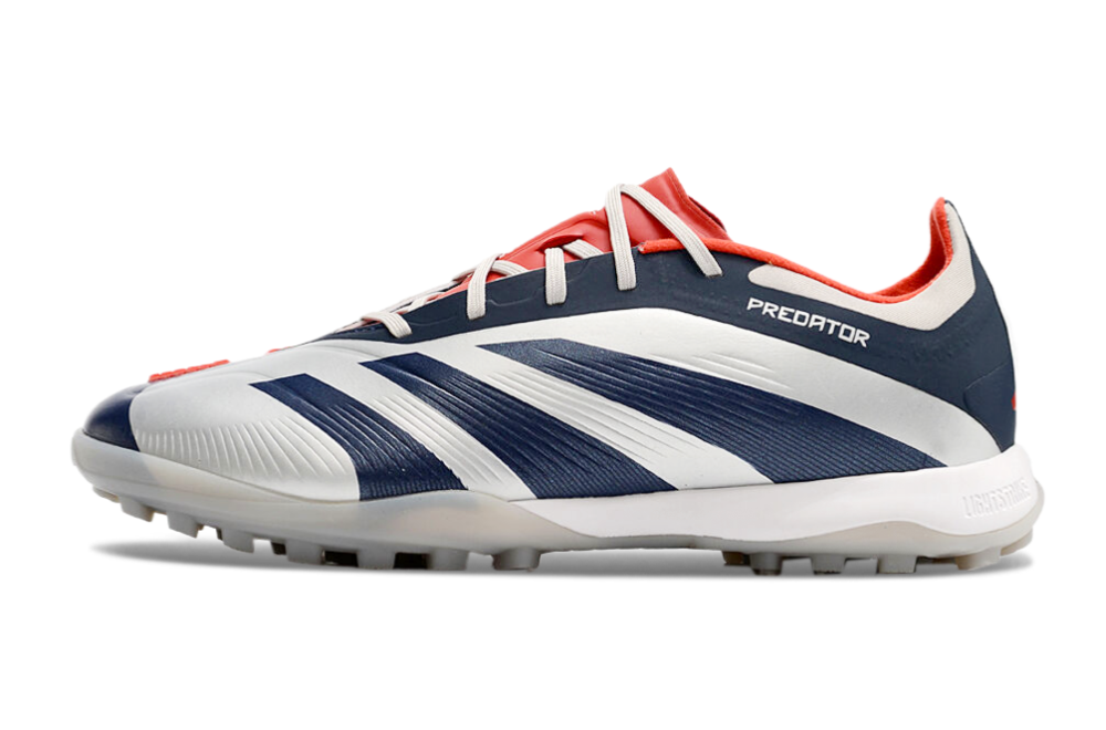 Adidas Predator 24 Elite TF Artificial Turf Soccer Shoes - White/Blue/Red 2