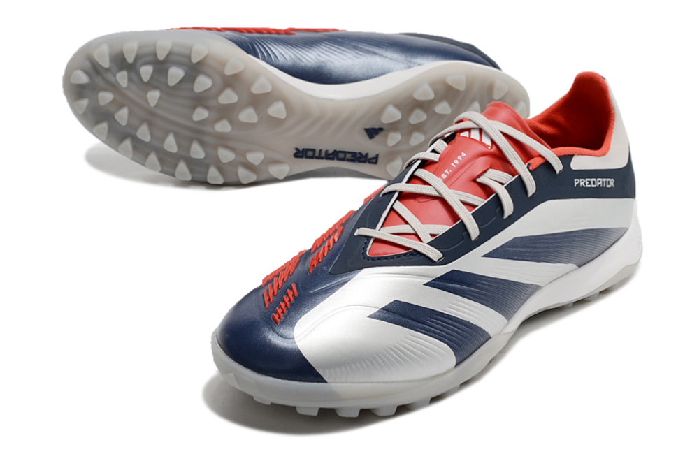Adidas Predator 24 Elite TF Artificial Turf Soccer Shoes - White/Blue/Red 3