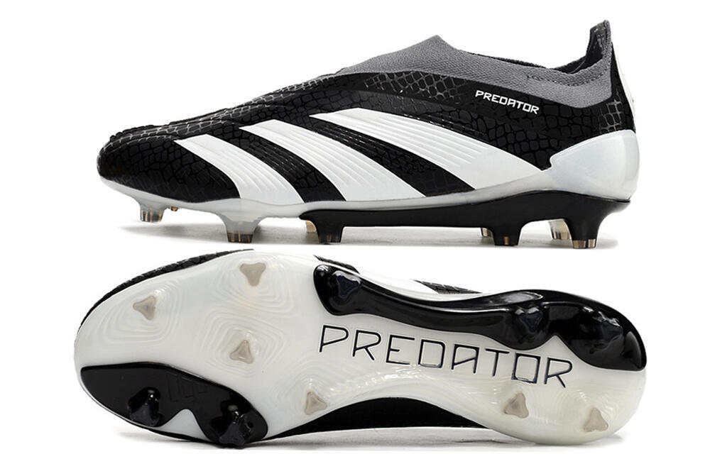 Adidas Predator Accuracy+ Laceless FG Firm Ground Soccer Cleats - Black/White/Grey 0