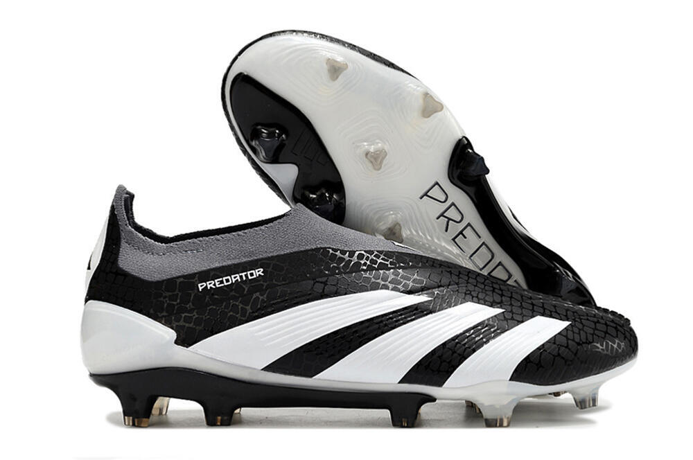 Adidas Predator Accuracy+ Laceless FG Firm Ground Soccer Cleats - Black/White/Grey 1