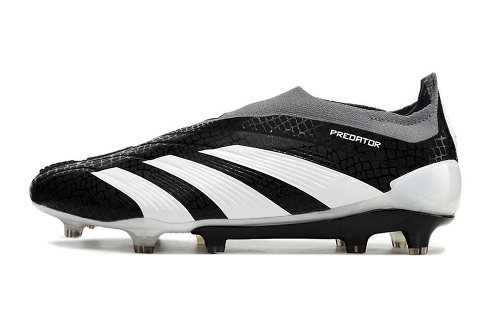 Adidas Predator Accuracy+ Laceless FG Firm Ground Soccer Cleats - Black/White/Grey 2