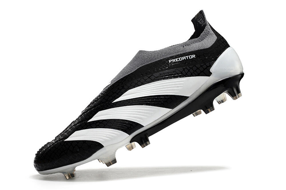 Adidas Predator Accuracy+ Laceless FG Firm Ground Soccer Cleats - Black/White/Grey 5