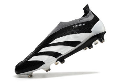 Adidas Predator Accuracy+ Laceless FG Firm Ground Soccer Cleats - Black/White/Grey
