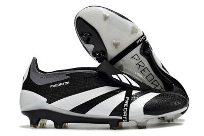 Adidas Predator Elite Foldover Tongue FG Firm Ground Soccer Cleats - Black/White/Grey