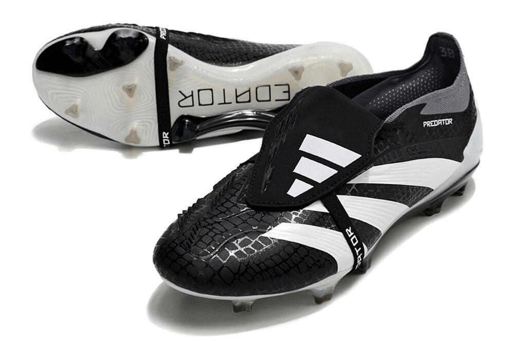 Adidas Predator Elite Foldover Tongue FG Firm Ground Soccer Cleats - Black/White/Grey 3