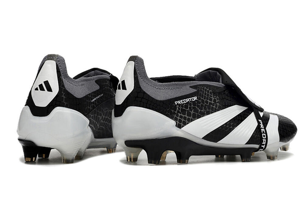 Adidas Predator Elite Foldover Tongue FG Firm Ground Soccer Cleats - Black/White/Grey 6
