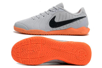 Nike Tiempo Legend 10 Elite IC Indoor & Futsal Soccer Shoes - Grey/Black/Orange