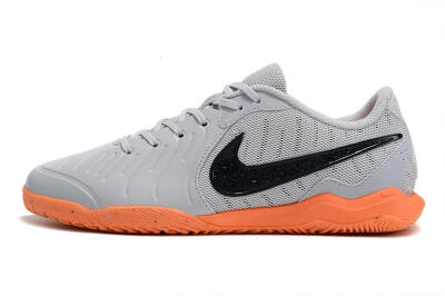 Nike Tiempo Legend 10 Elite IC Indoor & Futsal Soccer Shoes - Grey/Black/Orange