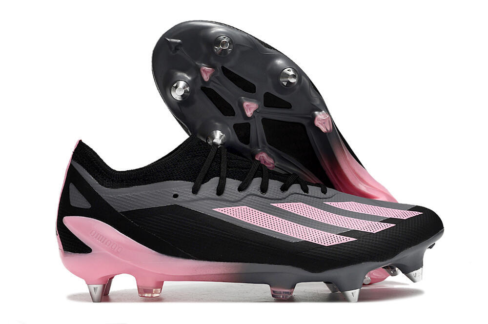 Adidas X Crazyfast.1 SG Soft Ground Soccer Cleats - Black/Pink/Grey 1