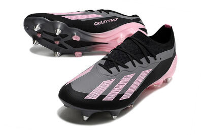 Adidas X Crazyfast.1 SG Soft Ground Soccer Cleats - Black/Pink/Grey