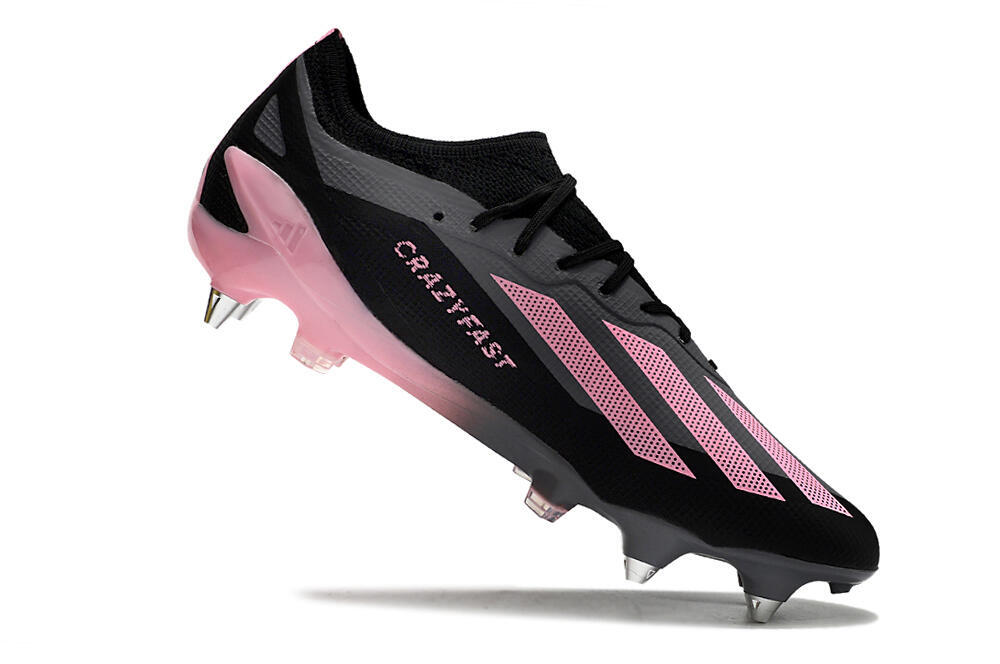 Adidas X Crazyfast.1 SG Soft Ground Soccer Cleats - Black/Pink/Grey 4