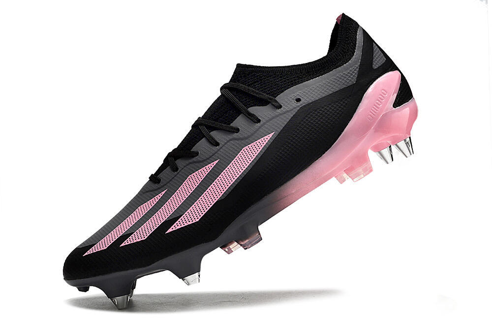Adidas X Crazyfast.1 SG Soft Ground Soccer Cleats - Black/Pink/Grey 5