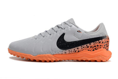 Nike Tiempo Legend 10 Elite TF Artificial Turf Soccer Shoes - Grey/Black/Orange