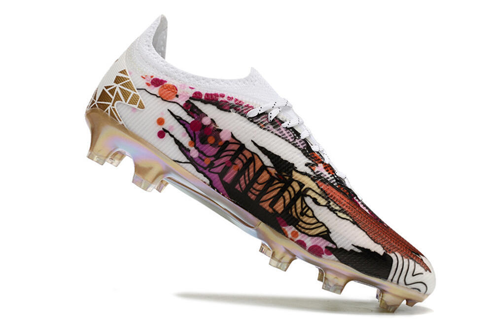Puma Ultra Ultimate FG Firm Ground Soccer Cleats - White/Black/Red/Blue 4