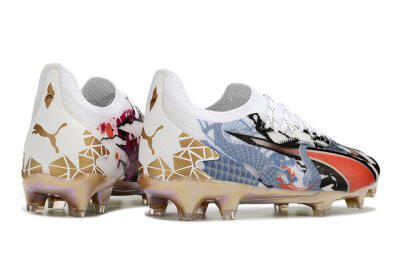 Puma Ultra Ultimate FG Firm Ground Soccer Cleats - White/Black/Red/Blue