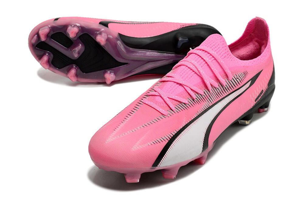 Puma Ultra Ultimate FG Firm Ground Soccer Cleats - Pink/White/Black 3