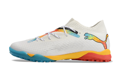 Puma Future Ultimate TF Artificial Turf Soccer Shoes - White/Blue/Yellow/Red