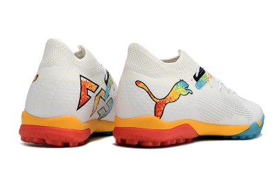Puma Future Ultimate TF Artificial Turf Soccer Shoes - White/Blue/Yellow/Red