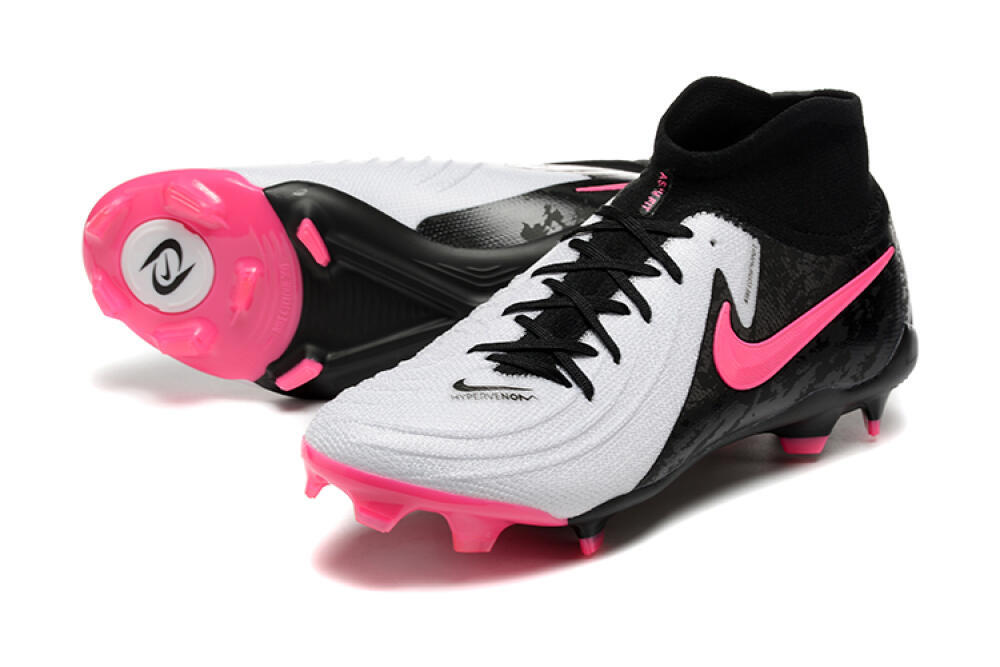 Nike Phantom Luna Elite FG Firm Ground Soccer Cleats - White/Black/Pink 3