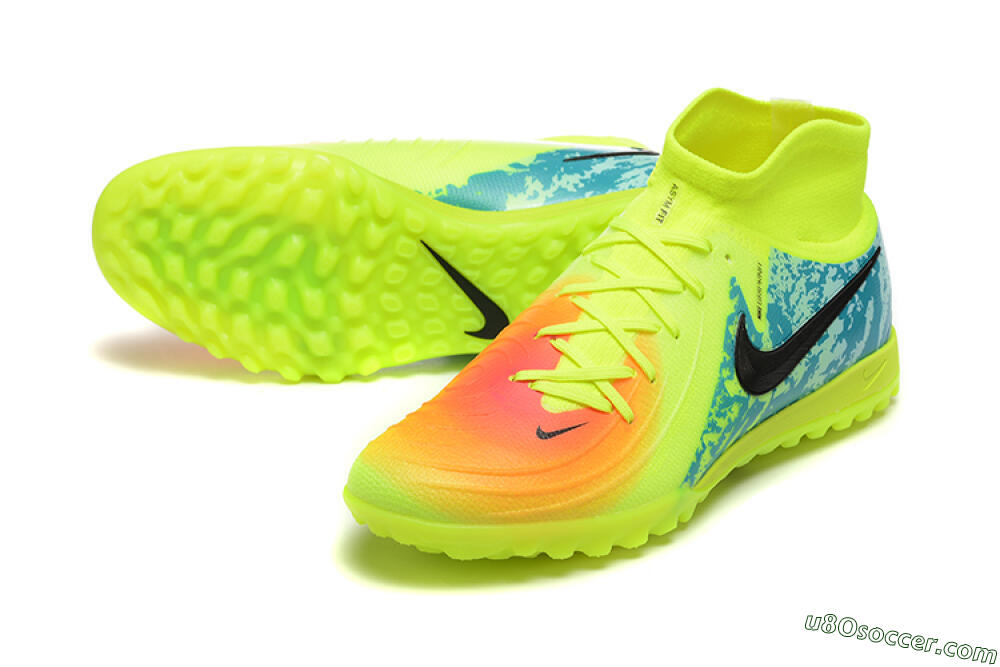Nike Phantom GX 2 Luna Elite TF Artificial Turf Soccer Shoes - Yellow/Blue/Black 3