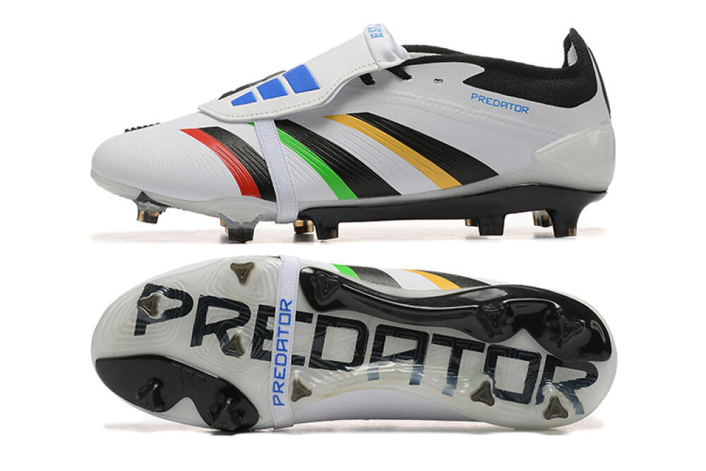 Adidas Predator Elite Foldover Tongue FG Firm Ground Soccer Cleats - White/Rainbow 0