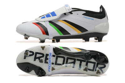 Adidas Predator Elite Foldover Tongue FG Firm Ground Soccer Cleats - White/Rainbow