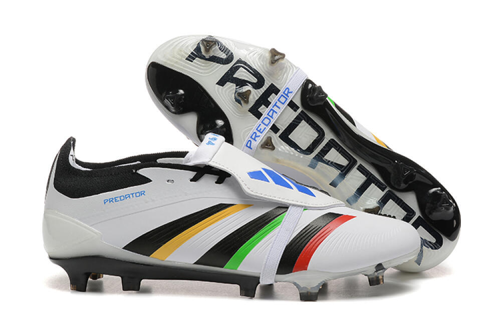 Adidas Predator Elite Foldover Tongue FG Firm Ground Soccer Cleats - White/Rainbow 1