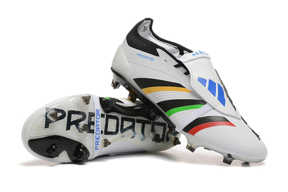 Adidas Predator Elite Foldover Tongue FG Firm Ground Soccer Cleats - White/Rainbow 4