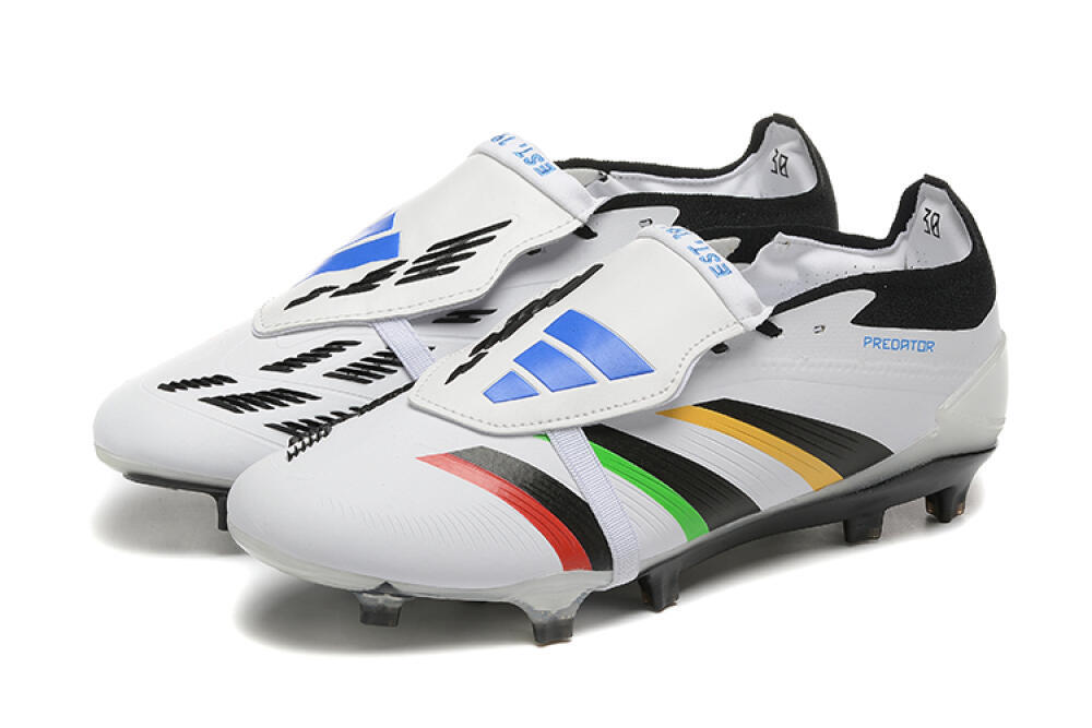 Adidas Predator Elite Foldover Tongue FG Firm Ground Soccer Cleats - White/Rainbow 5