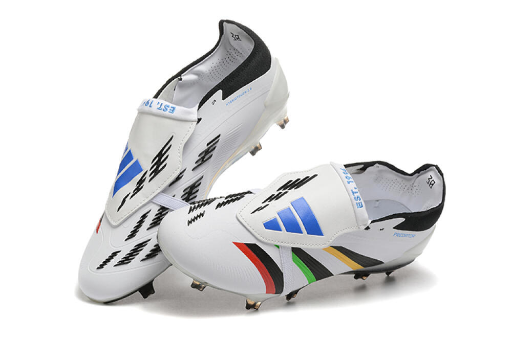 Adidas Predator Elite Foldover Tongue FG Firm Ground Soccer Cleats - White/Rainbow 6