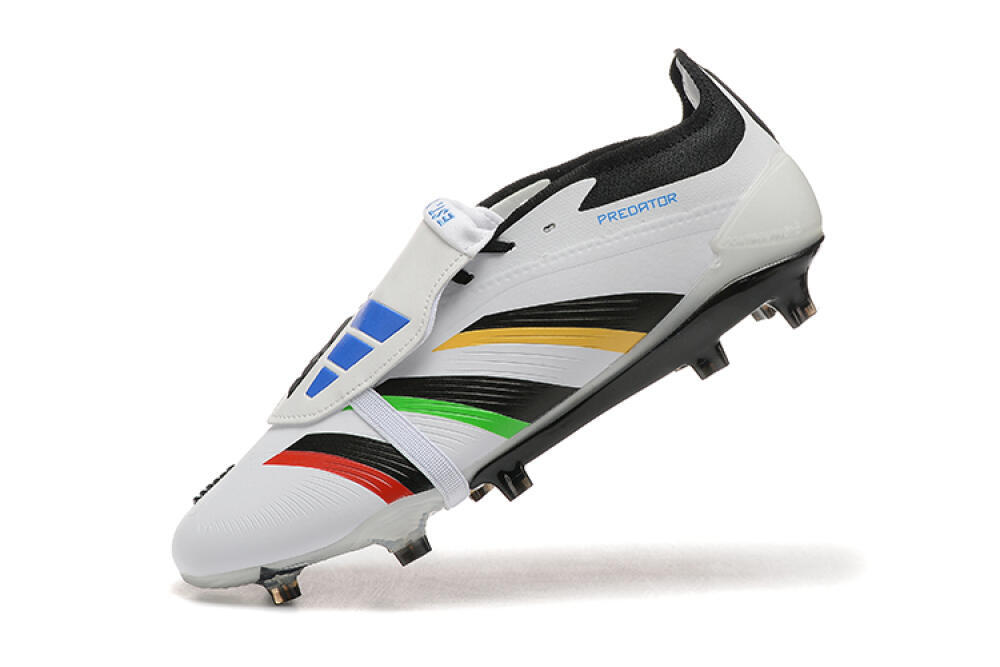 Adidas Predator Elite Foldover Tongue FG Firm Ground Soccer Cleats - White/Rainbow 8