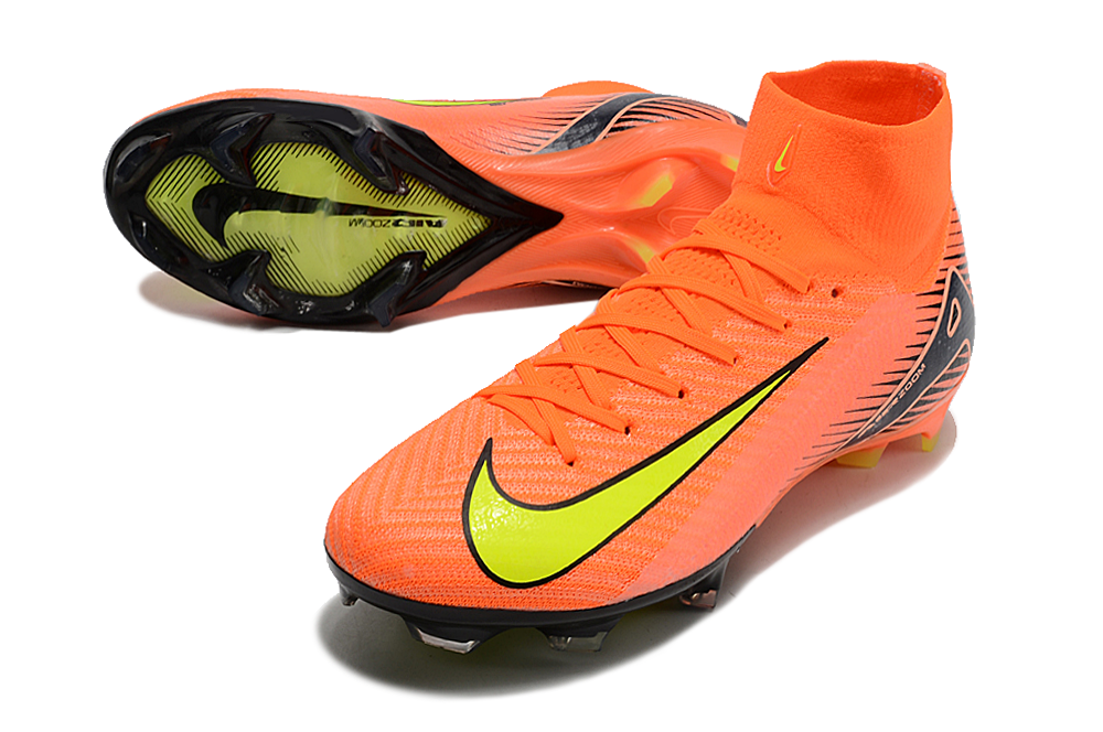 Nike Air Zoom Mercurial Superfly 10 Elite FG Firm Ground Soccer Cleats - Orange/Black/Yellow 3