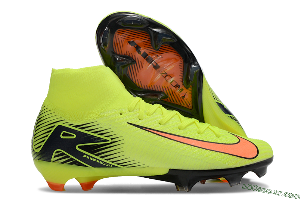 Nike Air Zoom Mercurial Superfly 10 Elite FG Firm Ground Soccer Cleats - Yellow/Black/Orange 1