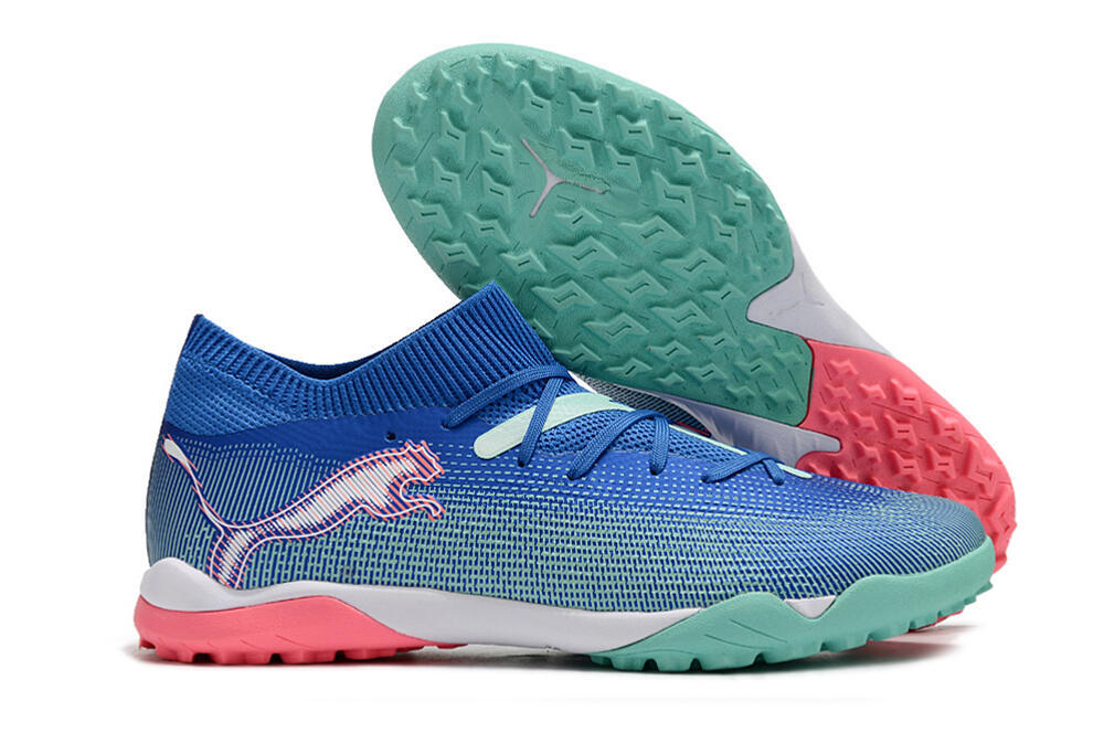 Puma Future Ultimate TF Artificial Turf Soccer Shoes - Blue/White/Pink 1