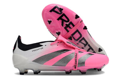 Adidas Predator Elite Foldover Tongue FG Firm Ground Soccer Cleats - Pink/Grey/White