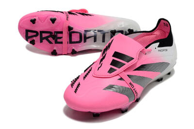 Adidas Predator Elite Foldover Tongue FG Firm Ground Soccer Cleats - Pink/Grey/White
