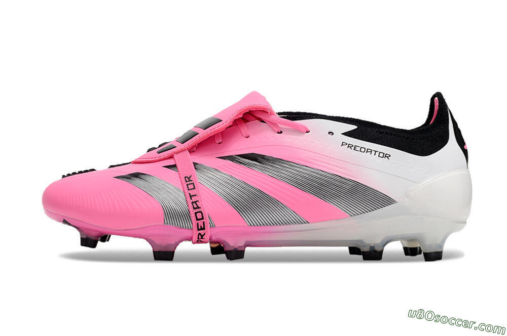 Adidas Predator Elite Foldover Tongue FG Firm Ground Soccer Cleats - Pink/Grey/White 2