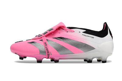 Adidas Predator Elite Foldover Tongue FG Firm Ground Soccer Cleats - Pink/Grey/White