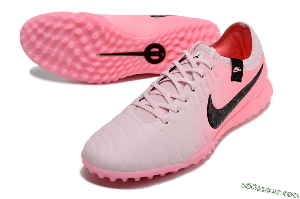 Nike Tiempo Legend 10 Elite TF Artificial Turf Soccer Shoes - Pink/White/Black 3