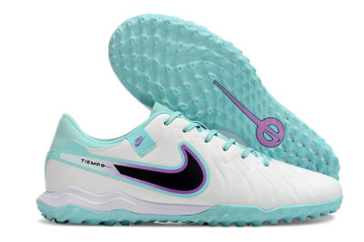 Nike Tiempo Legend 10 Elite TF Artificial Turf Soccer Shoes - White/Blue/Purple