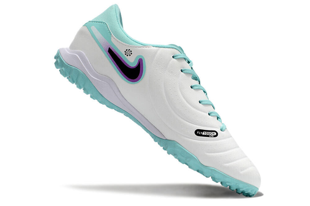Nike Tiempo Legend 10 Elite TF Artificial Turf Soccer Shoes - White/Blue/Purple 4