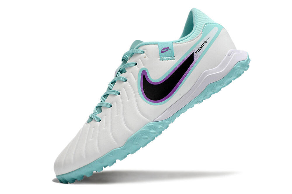 Nike Tiempo Legend 10 Elite TF Artificial Turf Soccer Shoes - White/Blue/Purple 5