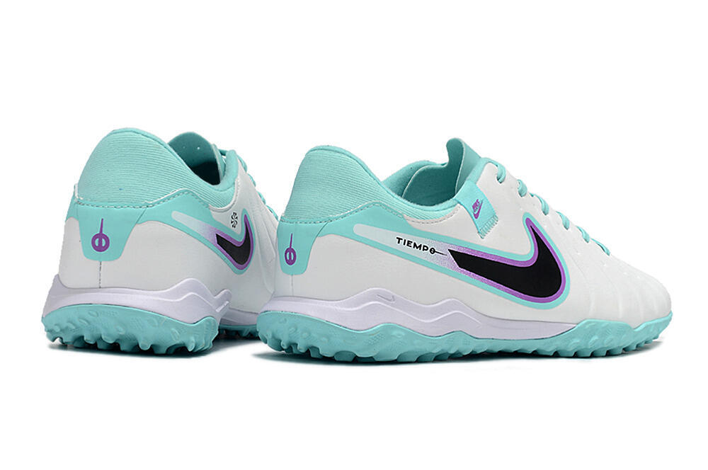 Nike Tiempo Legend 10 Elite TF Artificial Turf Soccer Shoes - White/Blue/Purple 6