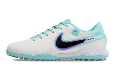 Nike Tiempo Legend 10 Elite TF Artificial Turf Soccer Shoes - White/Blue/Purple