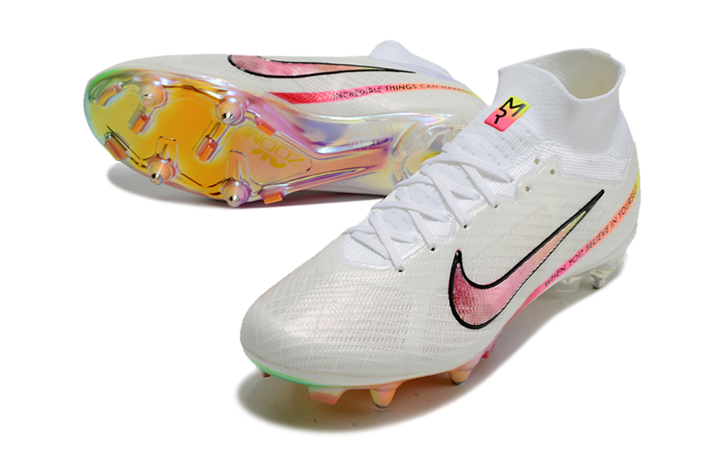 Nike Air Zoom Mercurial Superfly 9 Elite SG Soft Ground Soccer Cleats - White/Pink/Black 3