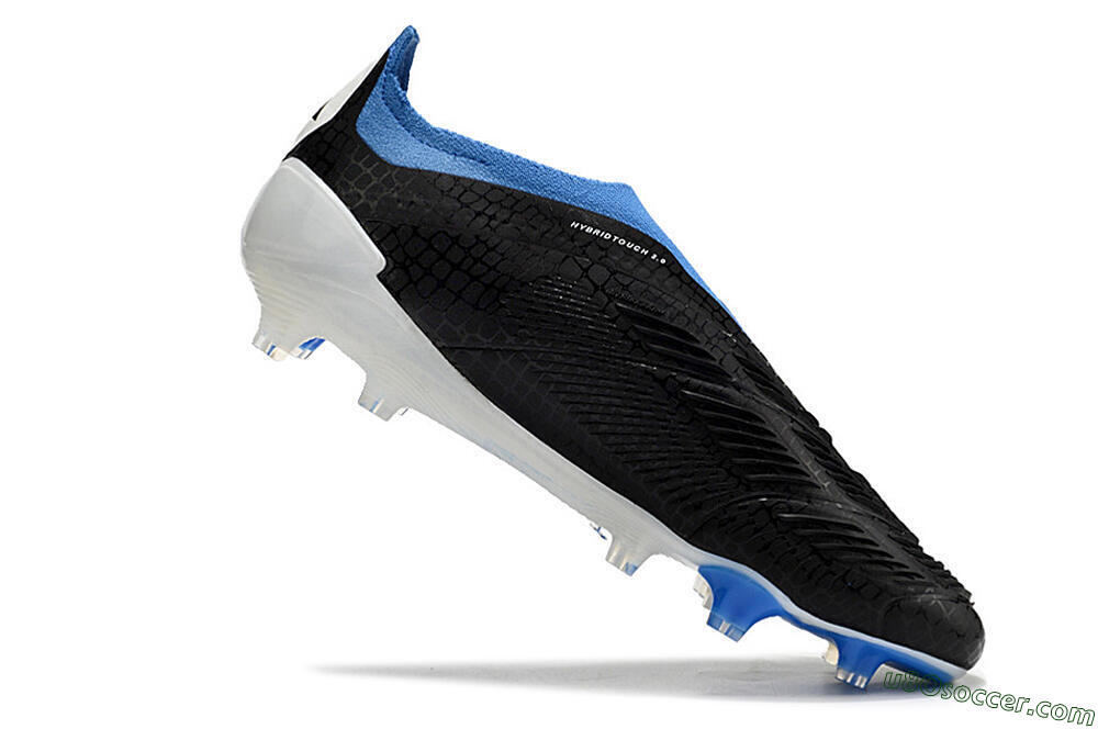 Adidas Predator Accuracy+ Laceless FG Firm Ground Soccer Cleats - Black/White/Blue 4