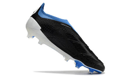 Adidas Predator Accuracy+ Laceless FG Firm Ground Soccer Cleats - Black/White/Blue